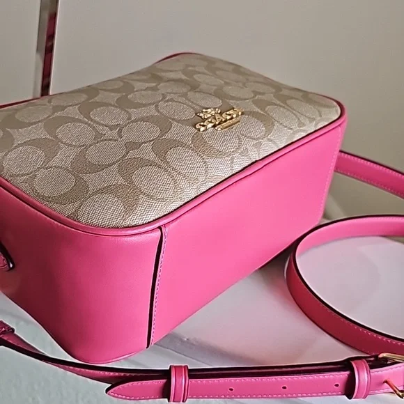 Coach Pink and Tan Crossbody Bag - Picture 10 of 16